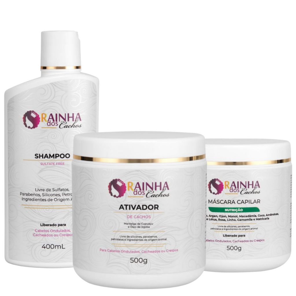 Kit Nutrição - Shampoo, Máscara Nutrição e Ativador de Cachos