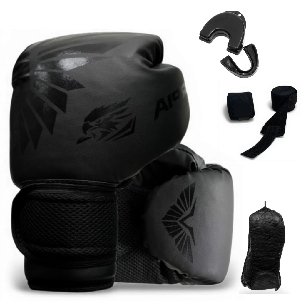 Kit Luva De Boxe Muay Thai Kickboxing Bandagem Bucal + case HARPIA em Oferta na Shopee