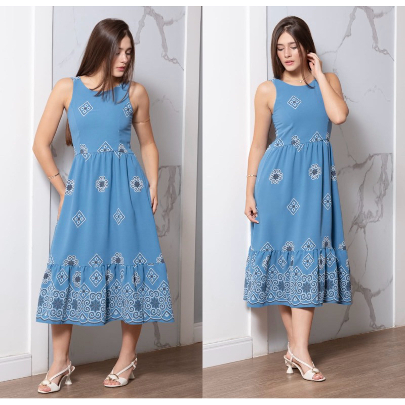 Vestido Midi Juvenil Estampado 10 ao 16