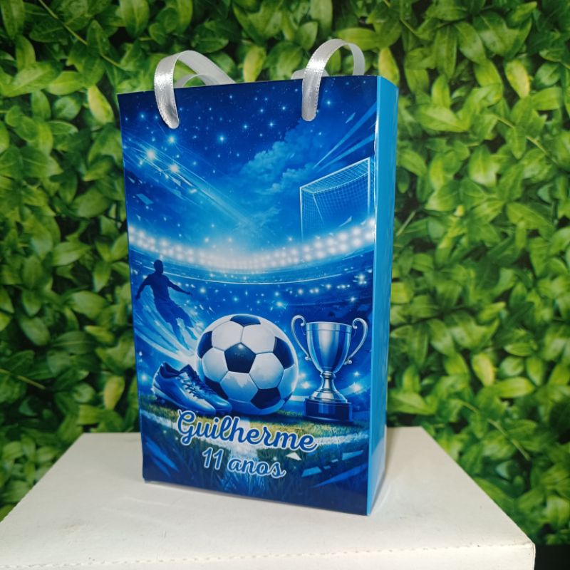 Lembrancinha Futebol sacolinha personalizada para festa infantil aniversário comemoração