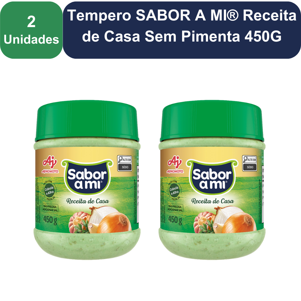 Imagem Kit 2 Unidades Tempero SABOR A MI® Receita de Casa Sem Pimenta 450G