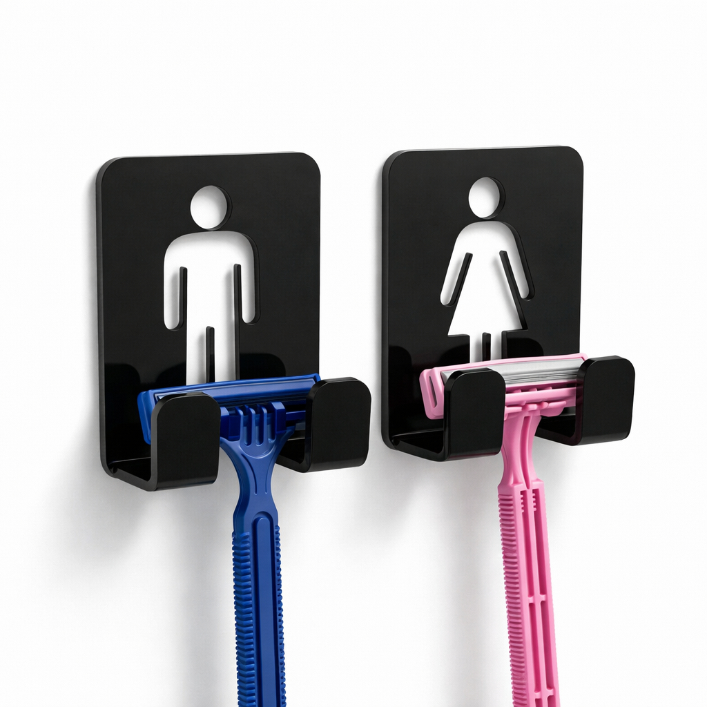 Suporte Para Parelho De Barbear Lamina Gillette Gilete Prestobarba Em Aço Inox Fita 3M