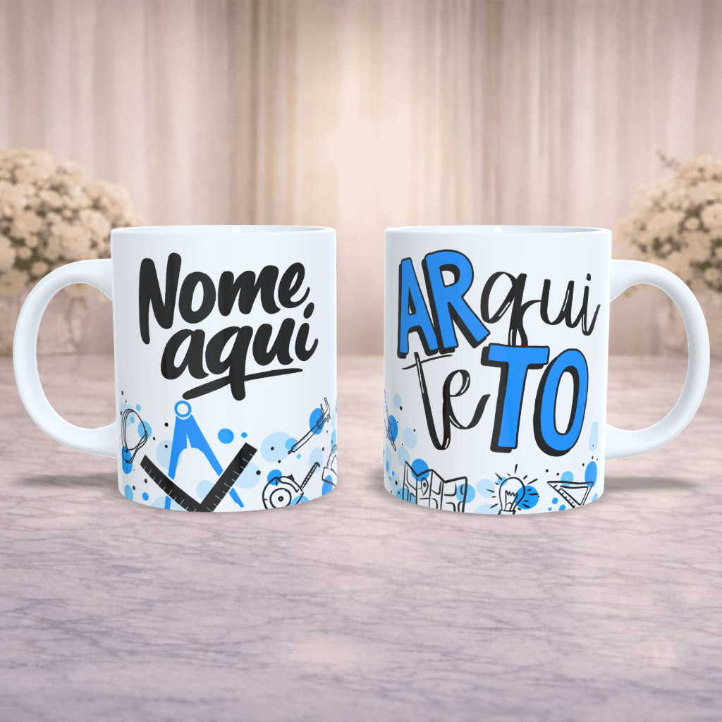 Caneca Personalizada para Arquiteto com Nome | Presente Profissional Arquitetura
