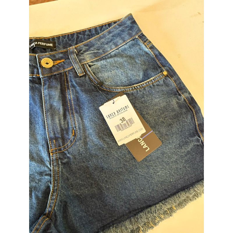 Short Jeans Lança Perfume – Modelagem Premium com Barra Desfiada em Oferta na Shopee