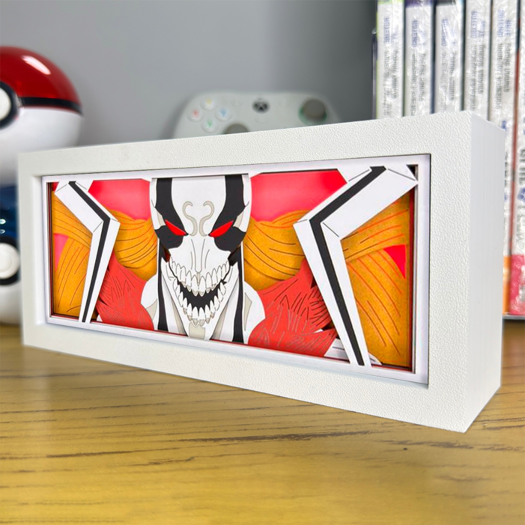 Luminária Lightbox Anime 3D LED Decoração de Mesa PC Gamer Bleach Ichigo Vasto Lorde