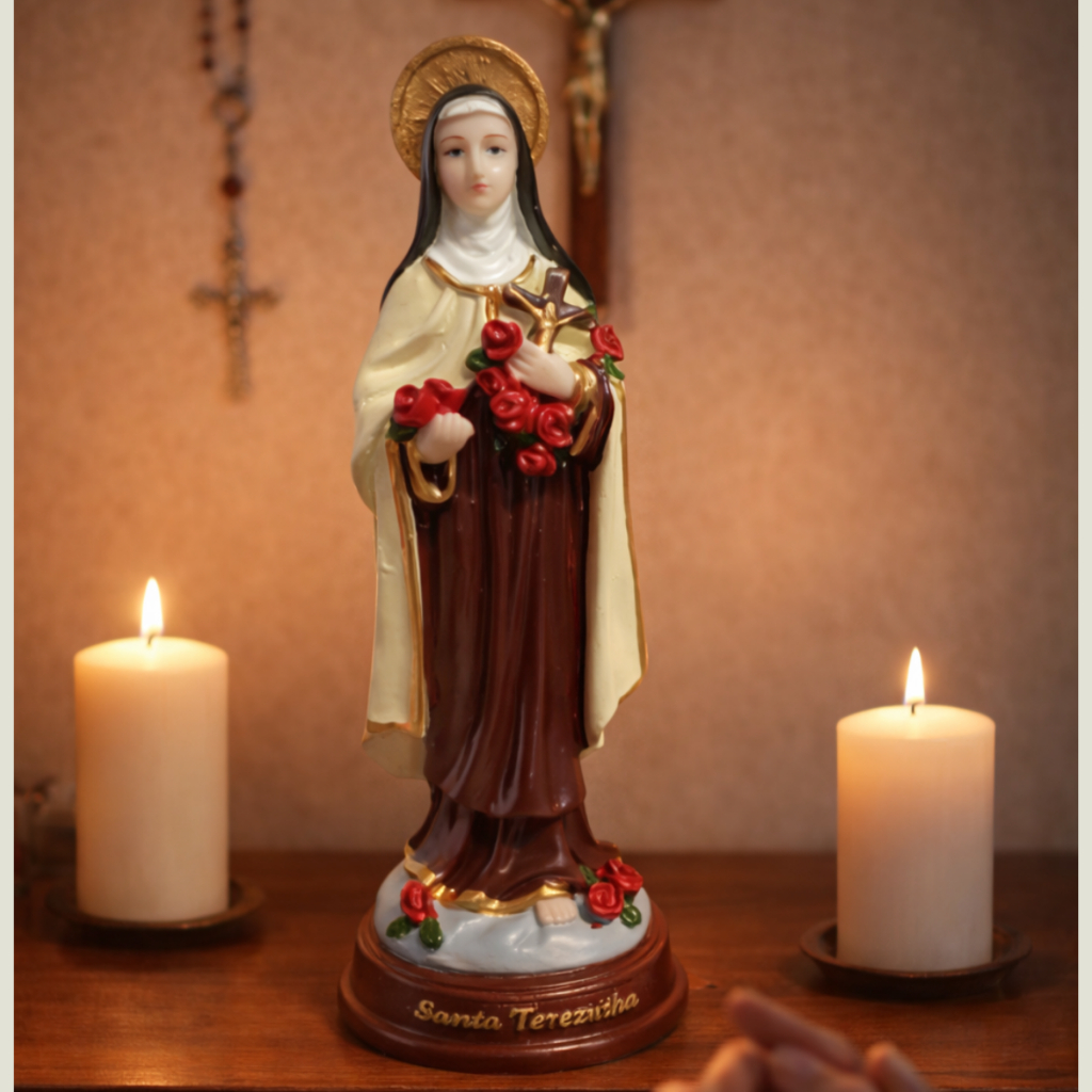 Santa Terezinha do Menino Jesus imagem 15 cm Resina -  Santa Teresinha Luxo em Oferta na Shopee