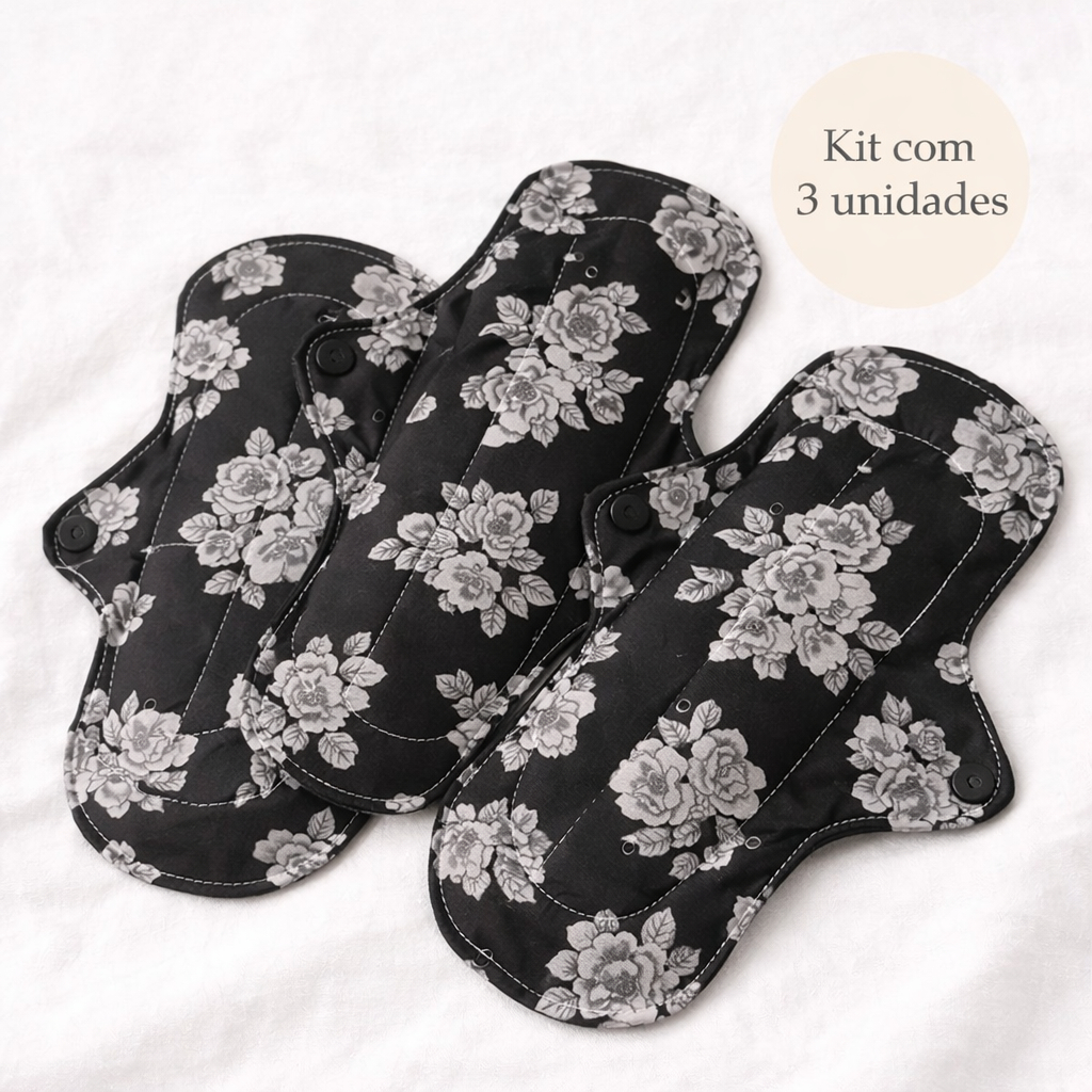 Kit 3 Absorventes Reutilizáveis 23cm – Ecológico, Confortável e Sustentável em Oferta na Shopee