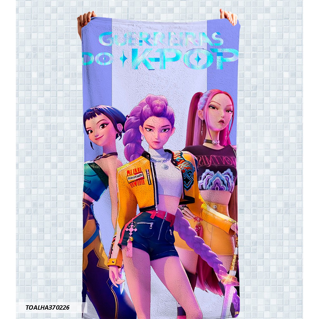 Toalha De Banho Infantil Premium Guerreiras do Kpop