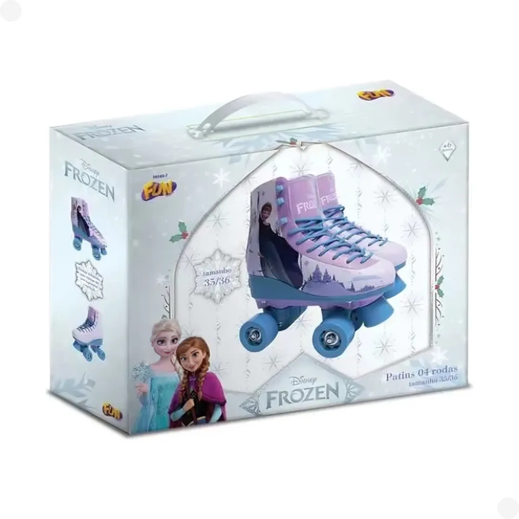 Patins Frozen 4 Rodas Tamanho 35-36 Infantil Fun em Oferta na Shopee