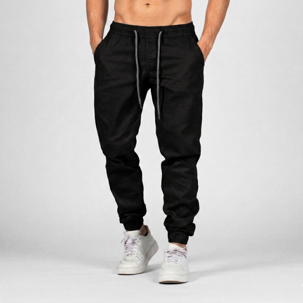 Calça Jogger Masculina Com Elástico Sarja Premium Tecido Ótima Qualidade em Oferta na Shopee