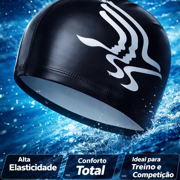 Touca Natação Silicone Adulto Infantil Unissex Confortável Ajustável Piscina Treino