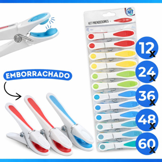 Prendedor Pregadores 12/24/36 Unidades 9x1Cm Borrachado Para Roupas Multicolorido Estampa em Oferta na Shopee