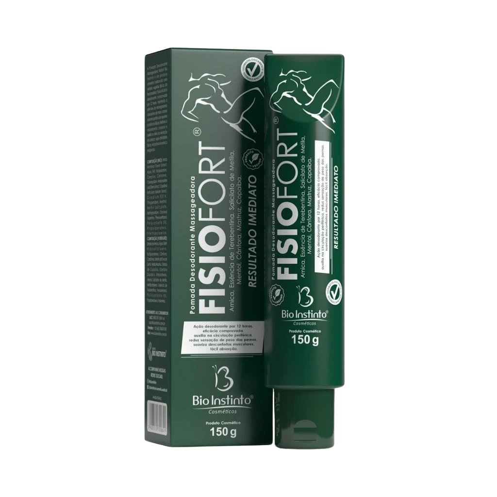 Pomada Fisiofort Verde Desodorante Massageador Fisiofort Verde Bio Instinto 150g
