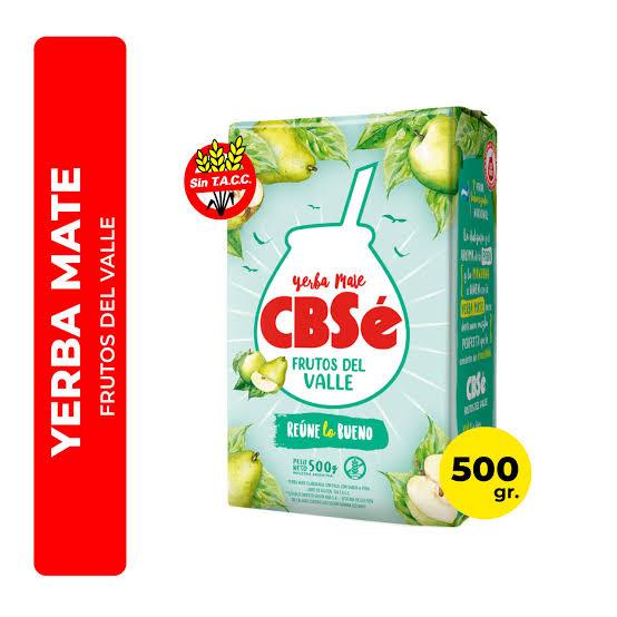 Erva Mate Argentina CBSé Frutos del Valle 500g Original - Sabor Maçã e Pera em Oferta na Shopee