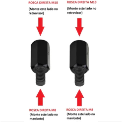 Par Adaptadores Retrovisor Honda Lead 110 P/rosca Honda 10mm