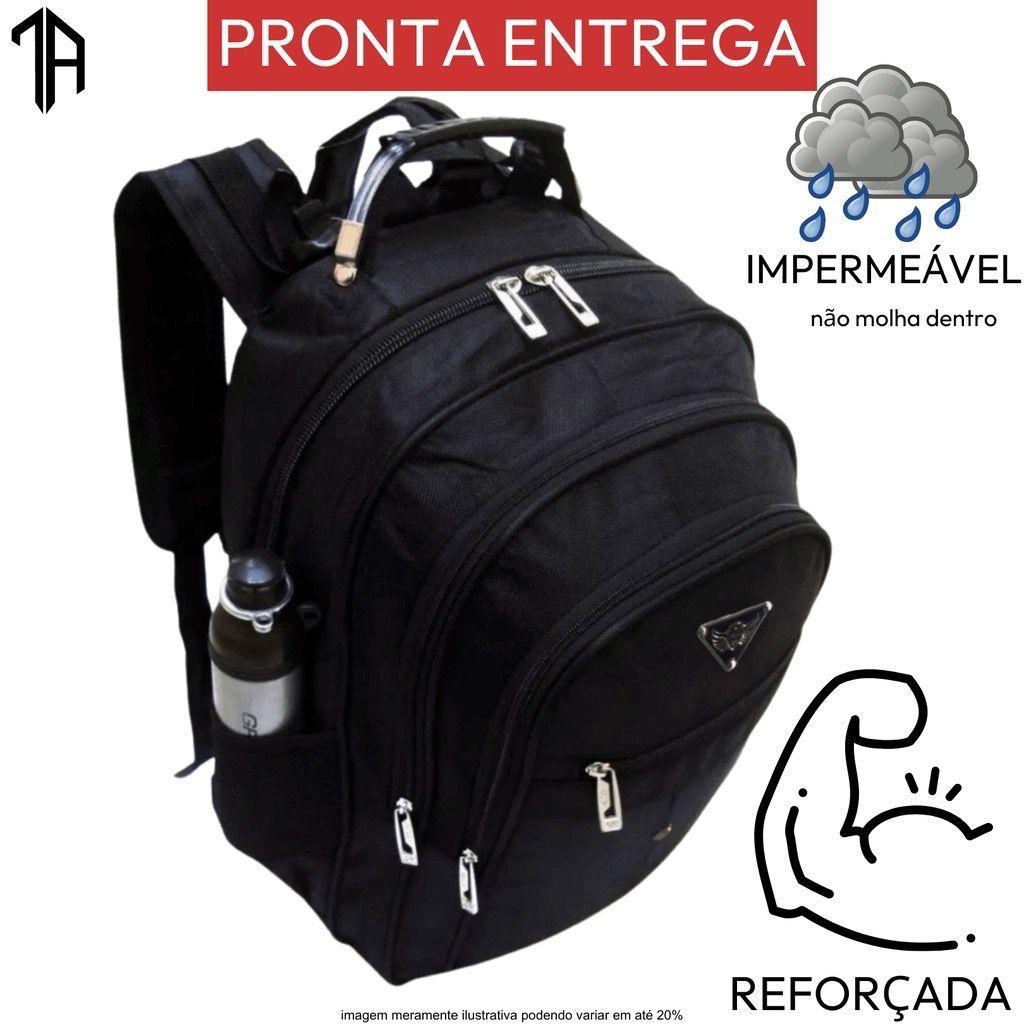 Mochila Bolsa Masculina Impermeável Reforçada Promoção Cor Preta em Oferta na Shopee
