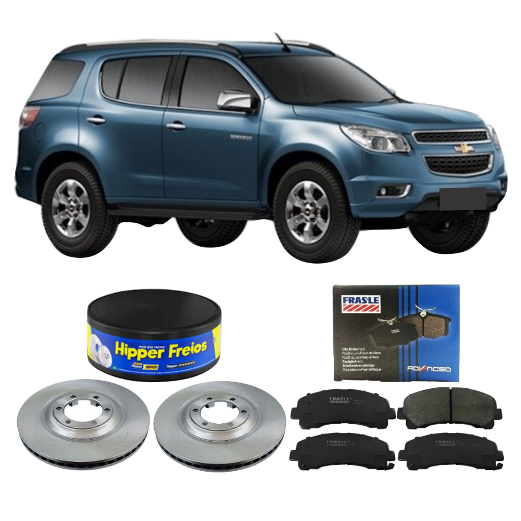 Kit Disco + Pastilha De Freio Dianteira Trailblazer 2.8 3.6 2012 A 2016 Hipper Freios Frasle