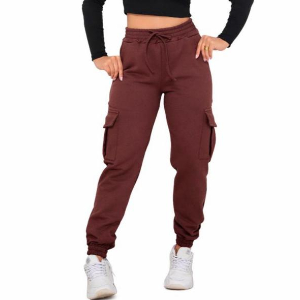 Calça Jogger Cargo de Moletom Premium – 4 Bolsos | Flanelada, Estilo Street, Super Conforto em Oferta na Shopee