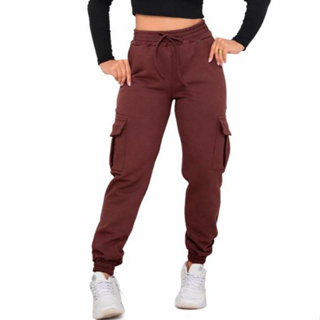Calça Jogger Cargo de Moletom Premium – 4 Bolsos | Flanelada, Estilo Street, Super Conforto em Oferta na Shopee