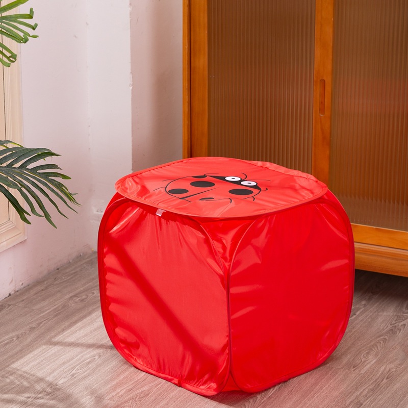 Cesto Organizador Grande com Tampa para Brinquedos e Roupas Sujas Multiuso Dobrável Kids