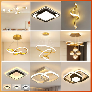 Lustre Pendente LED Moderno Sala De Estar Jantar Nordic Luxo Bivolt 3 Anéis Design Elegante em Oferta na Shopee