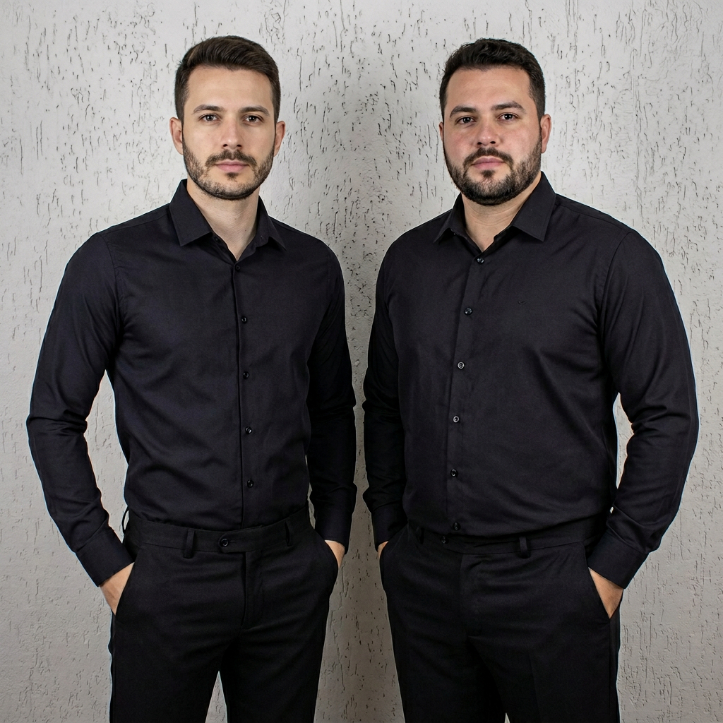 Camisa Social Lisa Masculina Manga Longa Slim Plus Size
