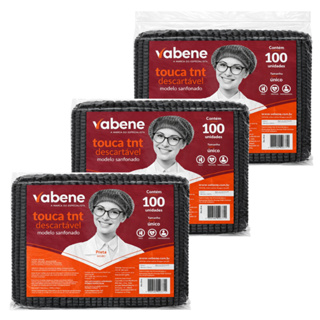 Kit 100 a 300 Toucas Descartáveis TNT Preta Sanfonadas com Elástico Vabene em Oferta na Shopee