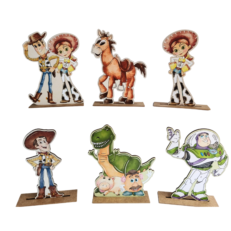 Kit Display de Mesa 6 Peças Para Festa Toy Story Aquarela Adulto MDF em Oferta na Shopee