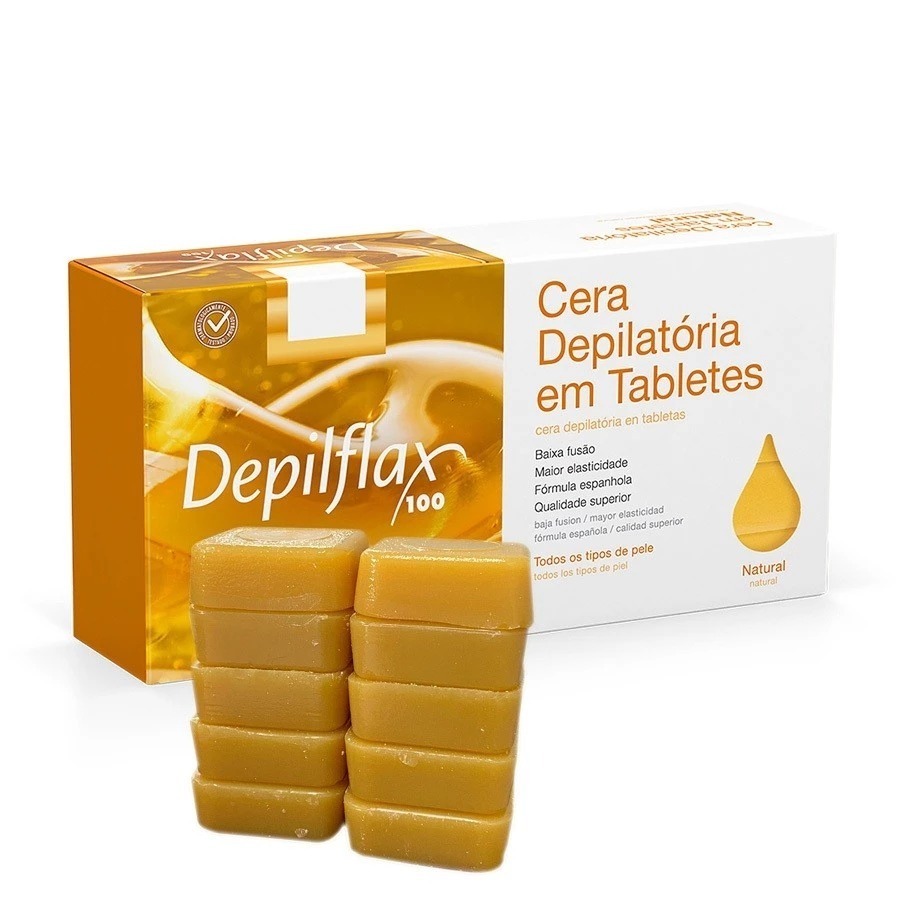Cera Quente Depilflax Depilatória Mel Natural Rosa Negra Coco Hortelã Morango Original em Tabletes