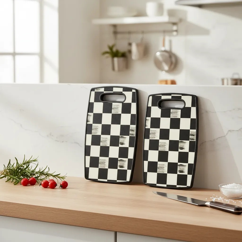 Kit 2 Tábuas De Corte Resistente Legumes Frutas e Carnes Estampadas 37/30cm