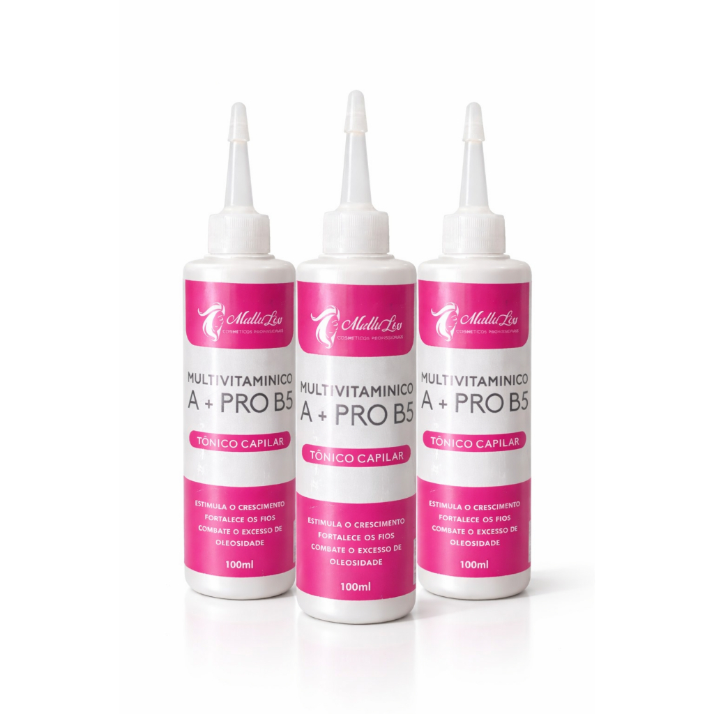 3 Tonicos Capilar Multivitaminico 100Ml Mallu Liss Fios Saudáveis e Nutrido