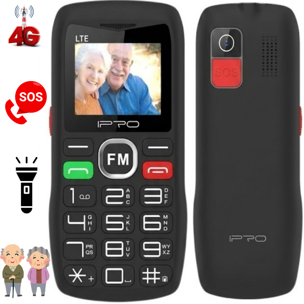 CELULAR PARA IDOSO 4G TECLAS GRANDES ANTIGO 2 (CHIP) MP3 RÁDIO FM BOTÃO SOS