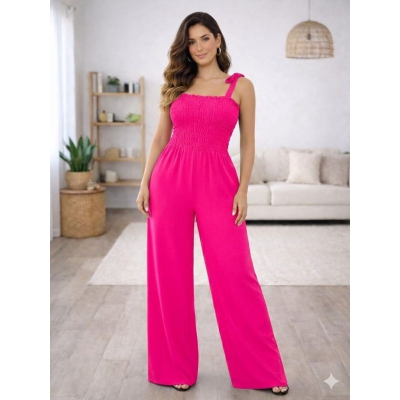 "Macacão Pantalona Feminino Tomara Que Caia Com Elastex Tecido Duna Premium Não Amassa". em Oferta na Shopee