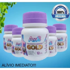 Suplemento AK3 Gold 5 Potes 12 Caps. 100% Natural