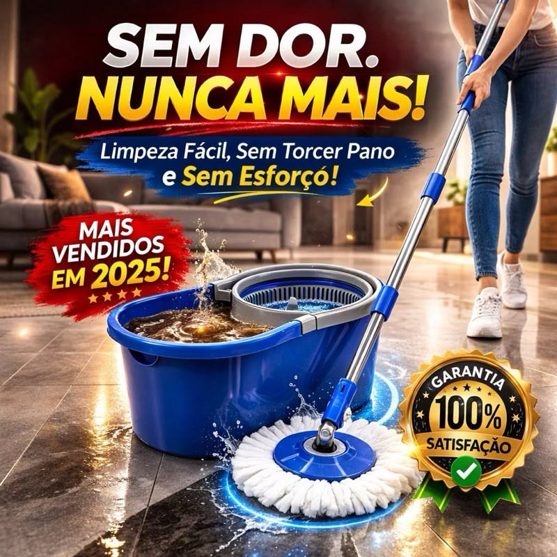 Mop Giratório 360º com Balde Duplo