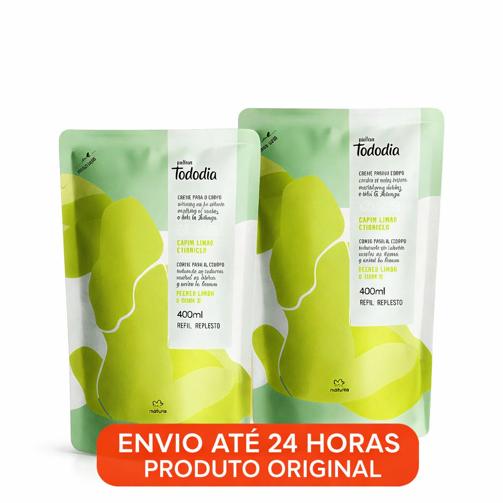 Kit 2 Refis Natura Tododia Capim Limão e Hortelã – Frescor e Nutrição para a Pele