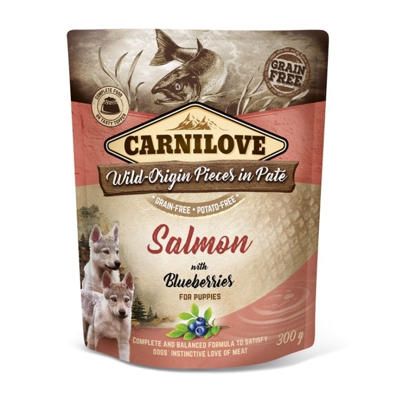 Ração Úmida Carnilove Avestruz com Amora 300g Grain Free para Cães Filhotes | Patê Natural Premium