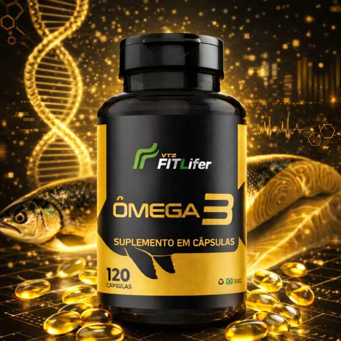 “Ômega-3 120 Cápsulas | Suplemento Alimentar Óleo de Peixe Alto Teor EPA DHA Saúde do Coração”