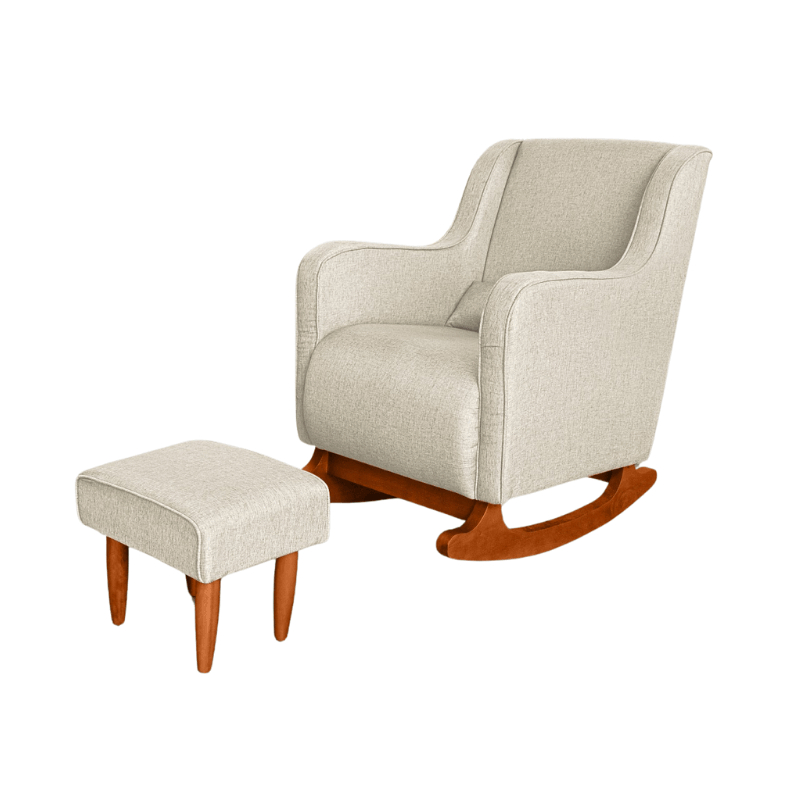 Poltrona Amamentação Retrô com Balanço Cadeira Descanso Aquila com Puff Linho Tw Decora em Shopee