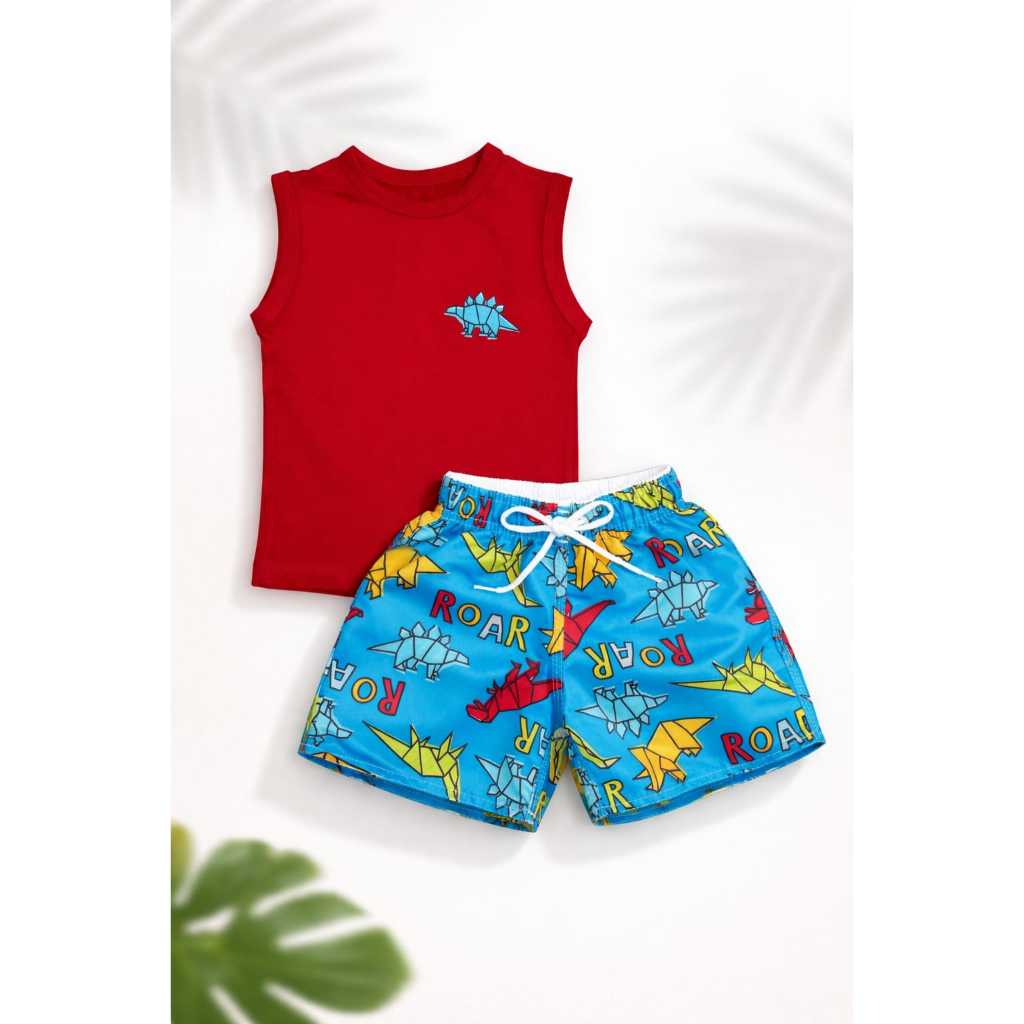 kit 2 Conjunto Infantil Masculino –Tamanho a Escolher – Estampas Aleatórias–Camisa + Short Infantil