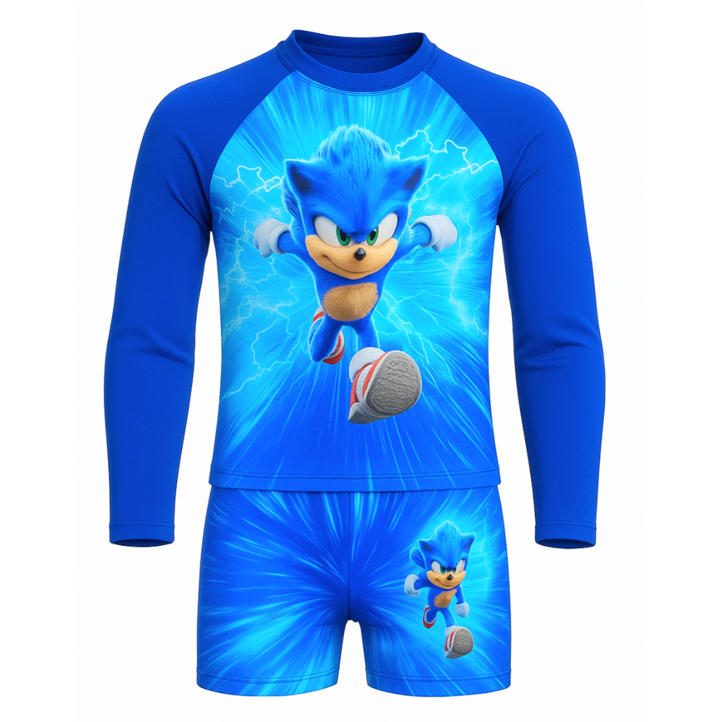 CONJUNTO CAMISA + SUNGA BOXER PROTEÇÃO UV 50+ VESTE DE 1 AO 16 ANOS