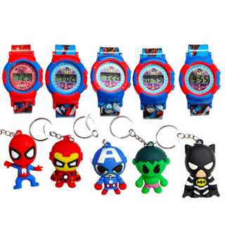 KIT 1 Relogio e 1 Chaveiro Homem Aranha lindo Presente Infantil Para Crianças HEROIS DA MARVEL VINGADORES em Oferta na Shopee