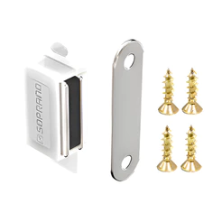 Kit Fechos Magnético Imã Branco Porta Armários Completo Gaveta