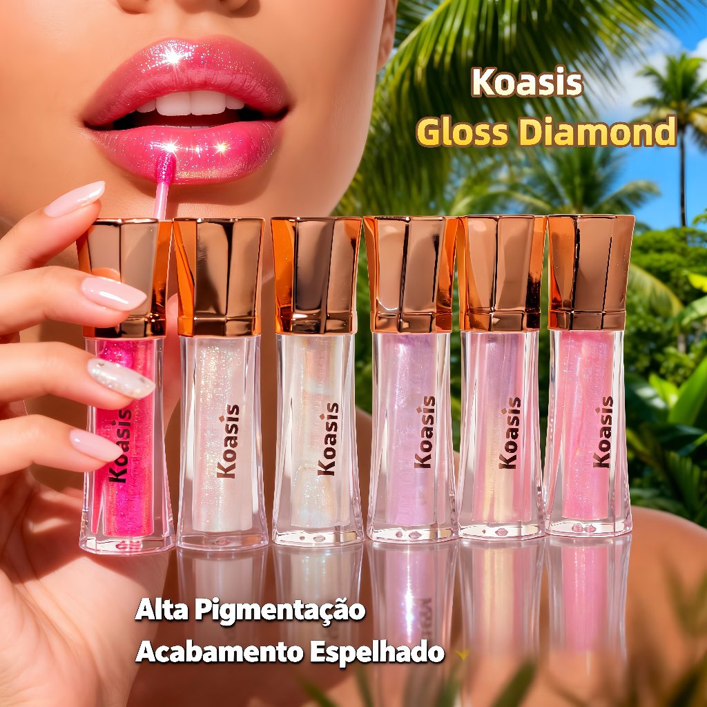 Koasis Gloss Diamond Lábios Irresistíveis e Radiantes com Textura Leve e Fórmula Hidratante para Brilho Intenso em Oferta na Shopee