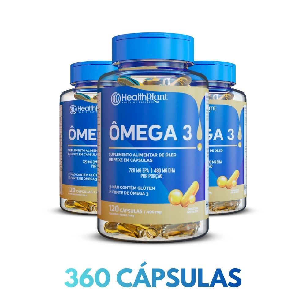 Ômega 3 1400mg 120 Cápsulas Healthplant Óleo de Peixe EPA DHA