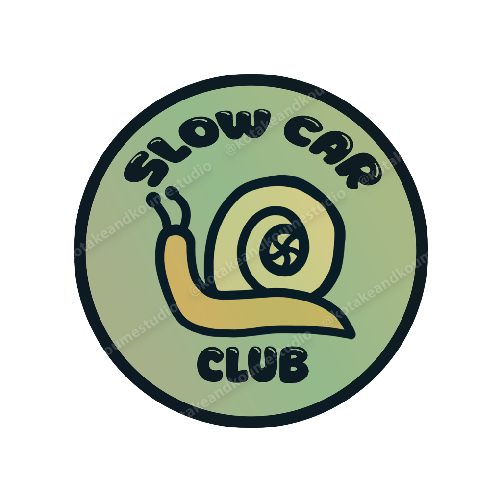 Adesivo SLOW CAR CLUB de 10cm, Meme, Carro, JDM ,Tuning, Vidro Traseiro, Sticker, Automotivo, Humor