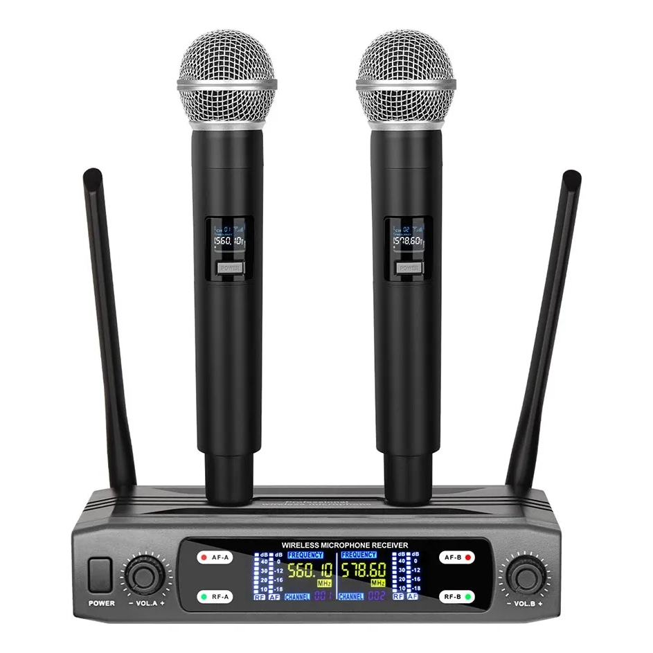 Microfones Sem Fio Duplo Serie Dinâmico Profissional Uhf Kapbom em Oferta na Shopee