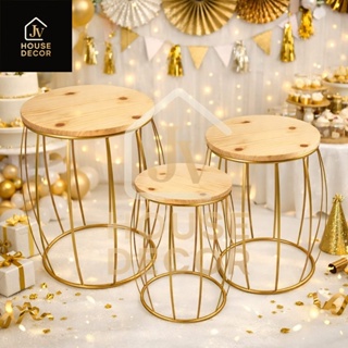Kit Trio De Mesas Garden Barril Decoração Para Festa Eventos Pegue Monte em Oferta na Shopee