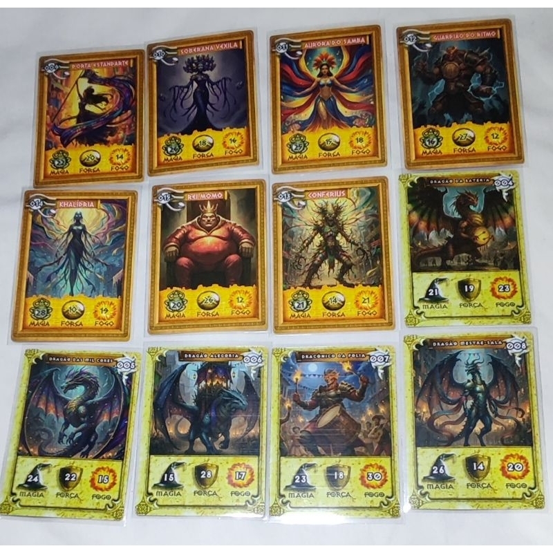 Kit Com 12 Cartas da Edição de Carnaval de Mythomania e Dracomania em Oferta na Shopee