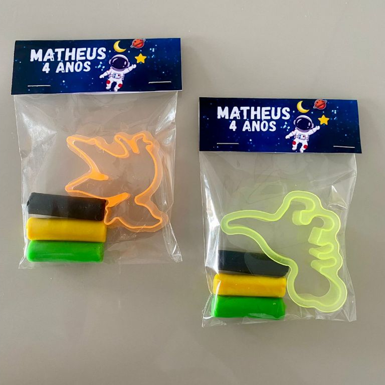 Kit Mini Massinha Personalizada Lembrancinha Infantil Qualquer Tema Aniversário 3 Massinhas + Molde